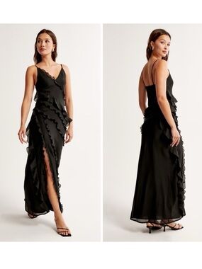 Abercrombie & Fitch Women’s Draped Ruffle Maxi Dress Size MT NWT​